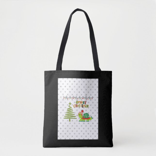 christmas turtle A-Line Dress Tote Bag (Front)