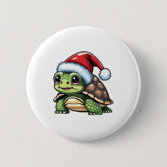 Christmas Turtle Copy 6 Cm Round Badge (Front)