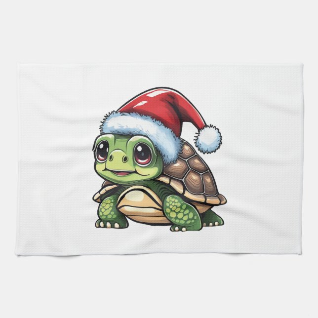 Christmas Turtle Copy Tea Towel (Horizontal)