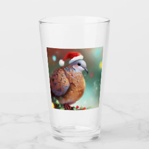 Christmas Turtle Dove 1 Glass