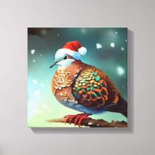 Christmas Turtle Dove 3 Canvas Print