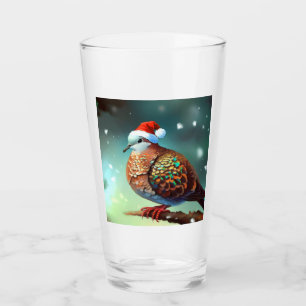 Christmas Turtle Dove 3 Glass
