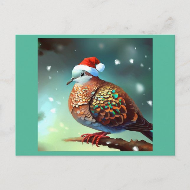Christmas Turtle Dove 3 Holiday Postcard (Front)