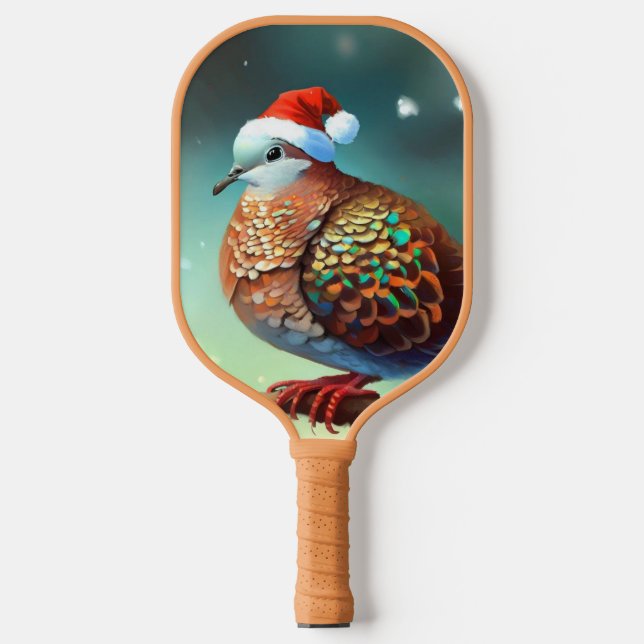 Christmas Turtle Dove (3) Pickleball Paddle (Front)