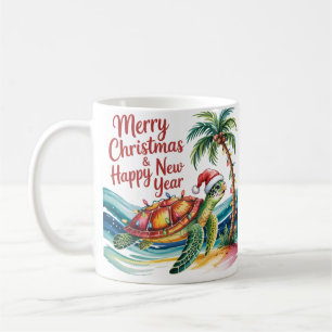 Christmas Turtle in Paradise  Coffee Mug