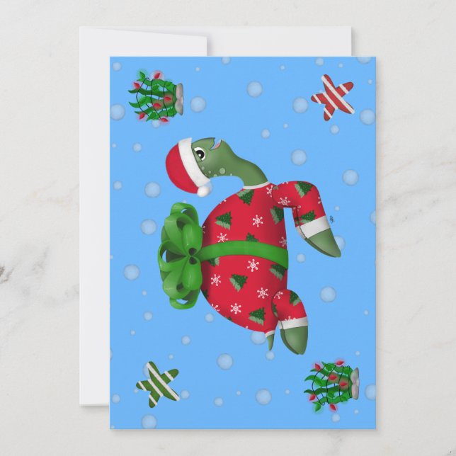 Christmas Turtle  Invitation (Front)