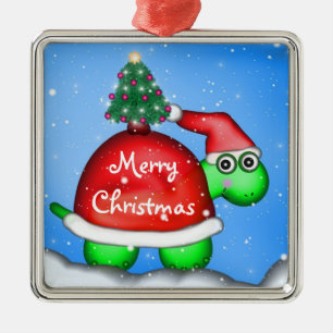 Christmas Turtle Metal Tree Decoration
