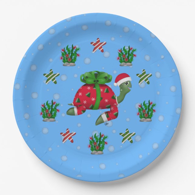 Christmas Turtle Paper Plate (Front)