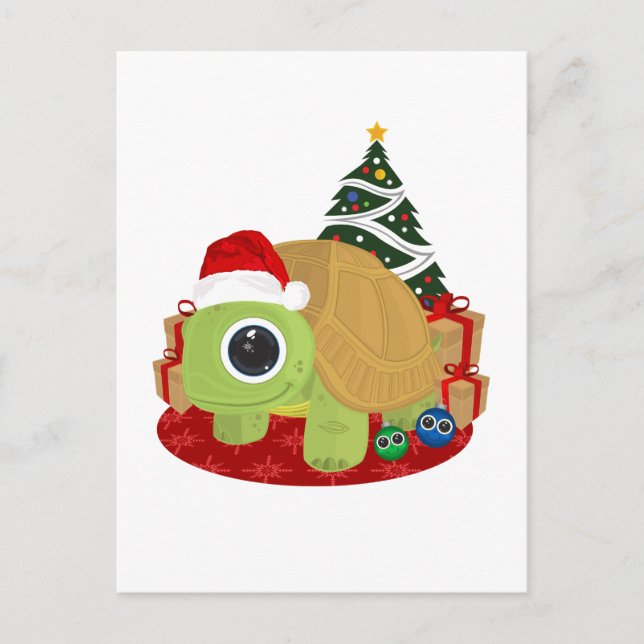 Christmas Turtle Postcard (Front)