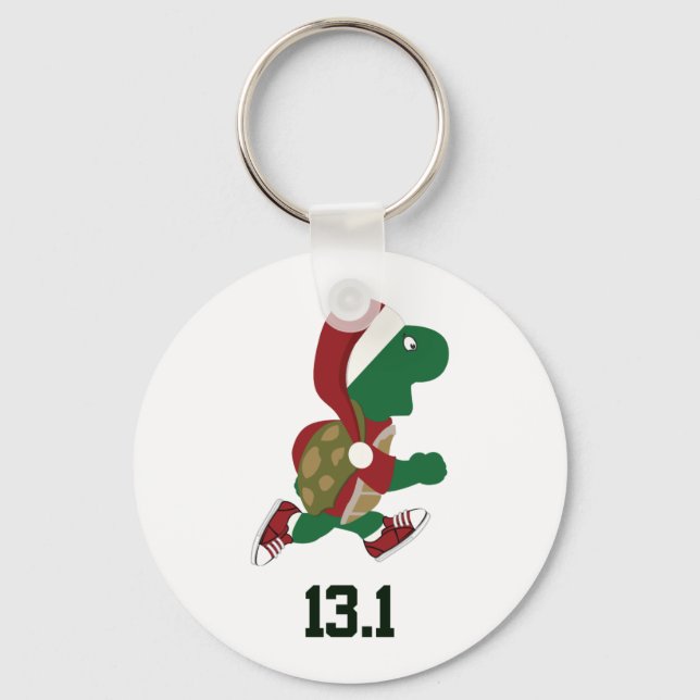 Christmas Turtle runner 13.1 Key Ring (Front)