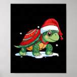 Christmas Turtle Santa Sea Turtle Beach Lover Ocea Poster<br><div class="desc">Christmas Turtle Santa Sea Turtle Beach Lover Ocean Animal</div>