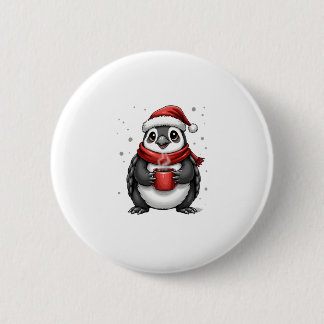 Christmas Turtle with Santa Hat Coffee Lover Funny 6 Cm Round Badge