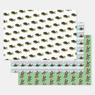 Christmas Turtles Wrapping Paper Sheet