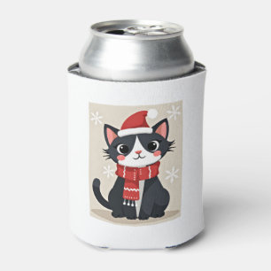 Christmas Tuxedo Cat Santa Scarf Ugly Xmas Women G Can Cooler