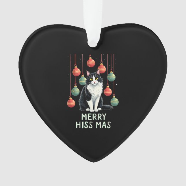 Christmas Tuxedo Cat with Holiday Decorations Merr (Front)