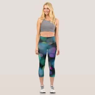 Christmas Twilight Pattern on Midnight Blue Capri Leggings