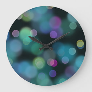 Christmas Twilight Pattern on Midnight Blue Large Clock