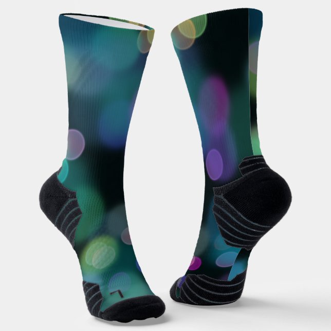 Christmas Twilight Pattern on Midnight Blue Socks (Angled)