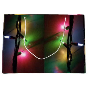 Christmas twinkle lights large gift bag