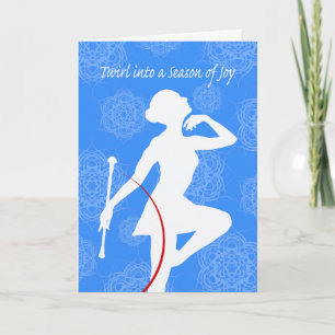 Christmas, Twirl into a Season of Joy, Baton Holiday Card