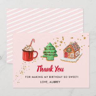 Christmas Two Sweet 2nd Birthday Thank You Card