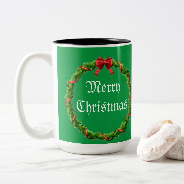 Christmas Two-Tone Coffee Mug (With Donut)