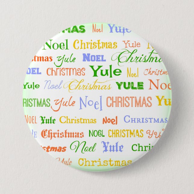Christmas Typography 7.5 Cm Round Badge (Front)