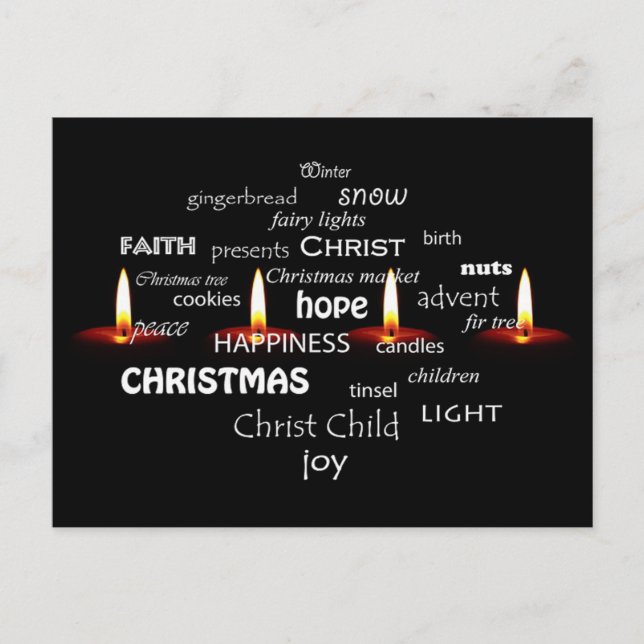 Christmas typography holiday postcard (Front)