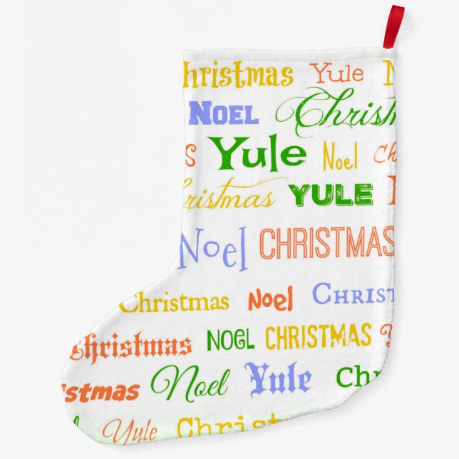 Christmas Typography Large Christmas Stocking (Back)