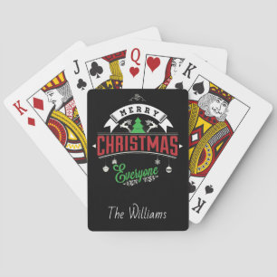 Christmas Typography/Merry Christmas Everyone Playing Cards