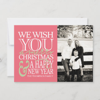 Christmas Typography Message Photo Card