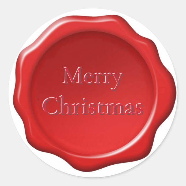 Christmas Typography on Red Wax Seal Sticker (Front)