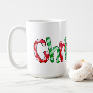 Christmas Typography Red Green Festive Coffee Mug