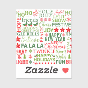 Christmas Typography Red & Green Seamless Pattern