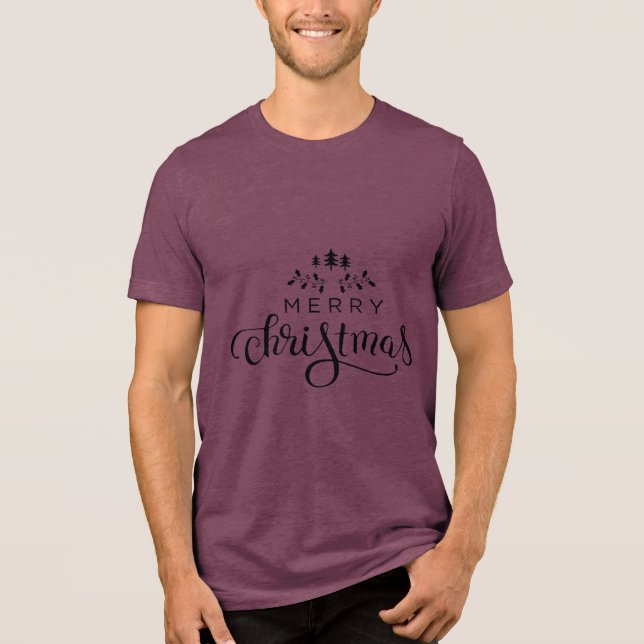 Christmas Typography Sayings Tri-Blend Shirt (Front)