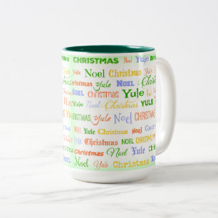 Christmas Typography Two-Tone Coffee Mug