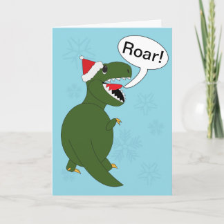 Christmas Tyrannosaurus Rex Holiday Card