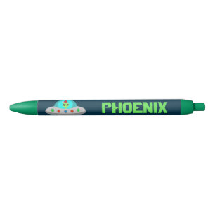 Christmas UFO Ho Ho Alien flying saucer Custom Black Ink Pen