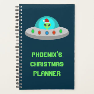 Christmas UFO Ho Ho Alien flying saucer Custom Planner