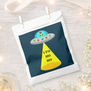 Christmas UFO Ho Ho Alien flying saucer Favour Bags