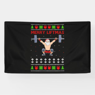Christmas Ugly Christmas Weightlifting Banner