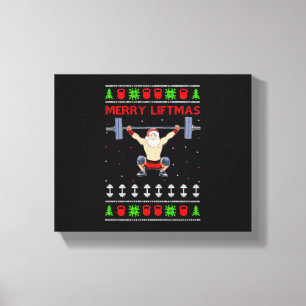 Christmas Ugly Christmas Weightlifting Canvas Print