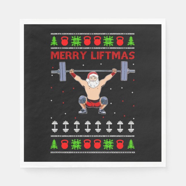 Christmas Ugly Christmas Weightlifting Napkin (Front)