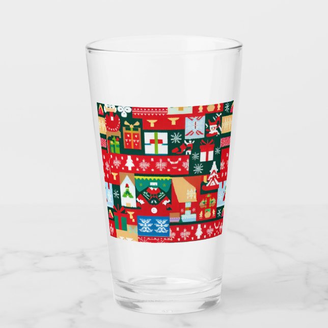 Christmas Ugly Sweater 1 Glass (Front)