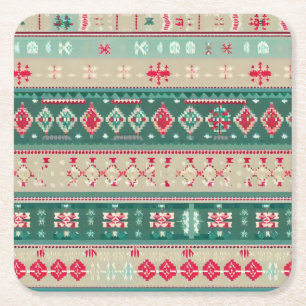 Christmas Ugly Sweater 2 Square Paper Coaster