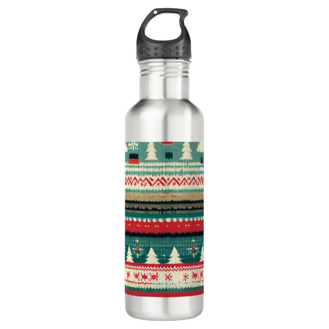 Christmas Ugly Sweater 3 710 Ml Water Bottle (Front)