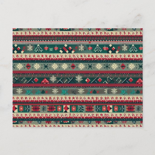 Christmas Ugly Sweater 4 Holiday Postcard (Front)