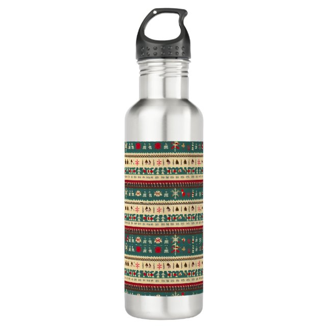 Christmas Ugly Sweater 5 710 Ml Water Bottle (Front)
