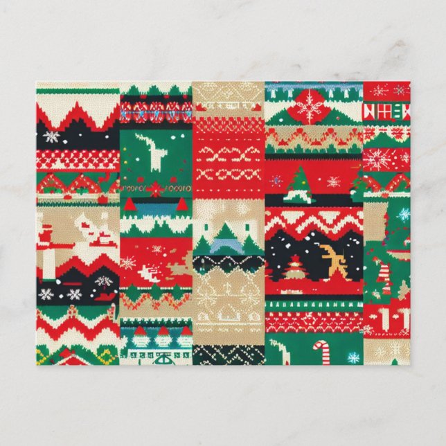 Christmas Ugly Sweater 8 Holiday Postcard (Front)