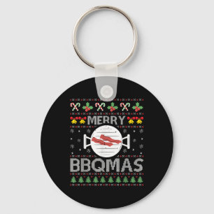 Christmas Ugly Sweater Barbecue Xmas Party Merry B Key Ring